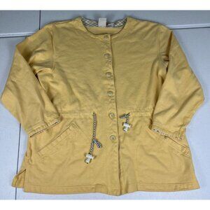 Vintage Marisa Classics Cotton Coat Jacket Women's XL Yellow Pockets Button Up